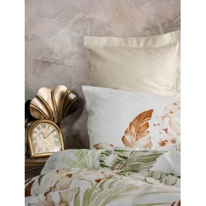 Cotton Box Saten Luster Bej Çift Kişilik Nevresim Takımı