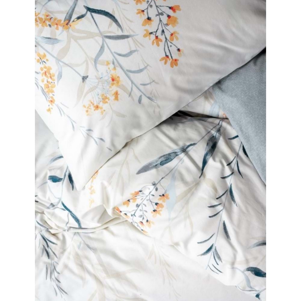 Cotton Box Modeline Ranforce Çift Kişilik Nevresim Takımı Hiedra İndigo