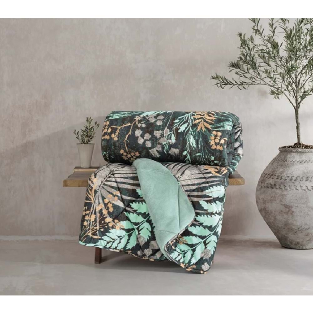 Cotton Box Velvet Clarosa Mint Pudra Çift Kişilik Yorgan