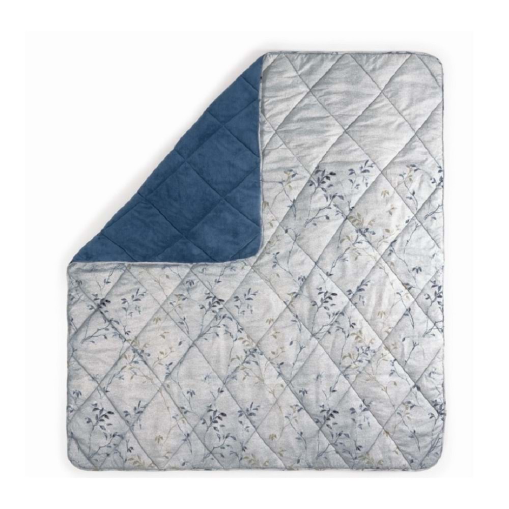 Cotton Box Velvet Nitsa Denim Pudra Çift Kişilik Yorgan