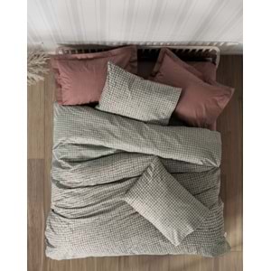 CottonBox Petite Ranforce Lastikli Çarşaflı Tek Kişilik Nevresim Takımı Mote Kiremit