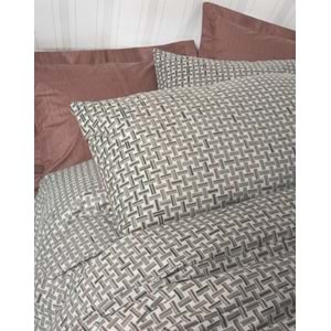 CottonBox Petite Ranforce Lastikli Çarşaflı Tek Kişilik Nevresim Takımı Mote Kiremit