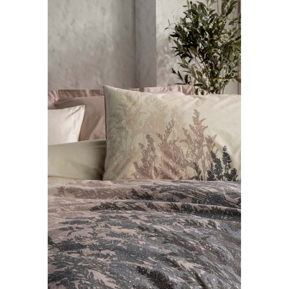 Cottonbox Dual Lindon Bej Tek Kişilik Nevresim Takımı 1728