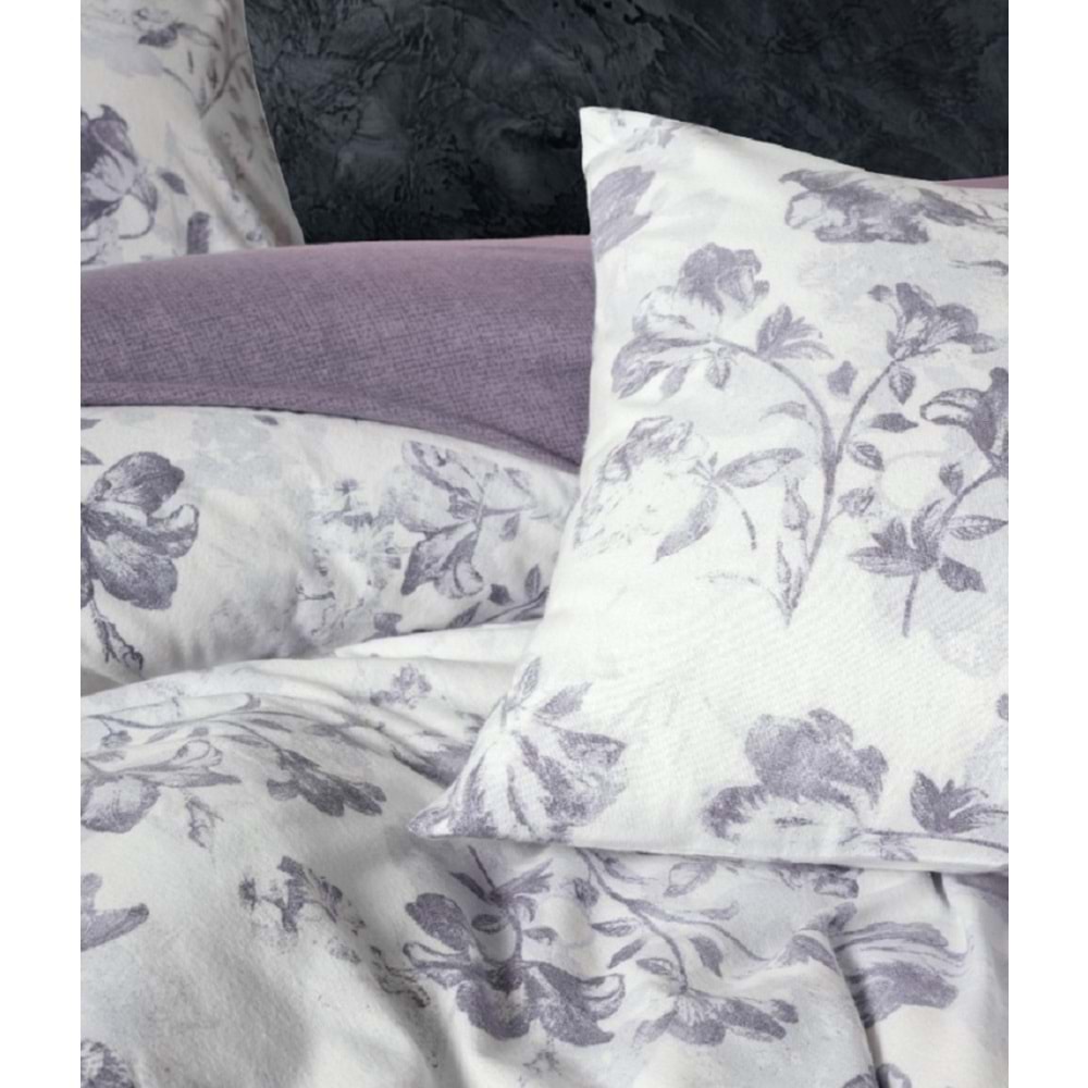 Cotton Box Flanel Çift Kişilik Nevresim Takımı Sadie Mor