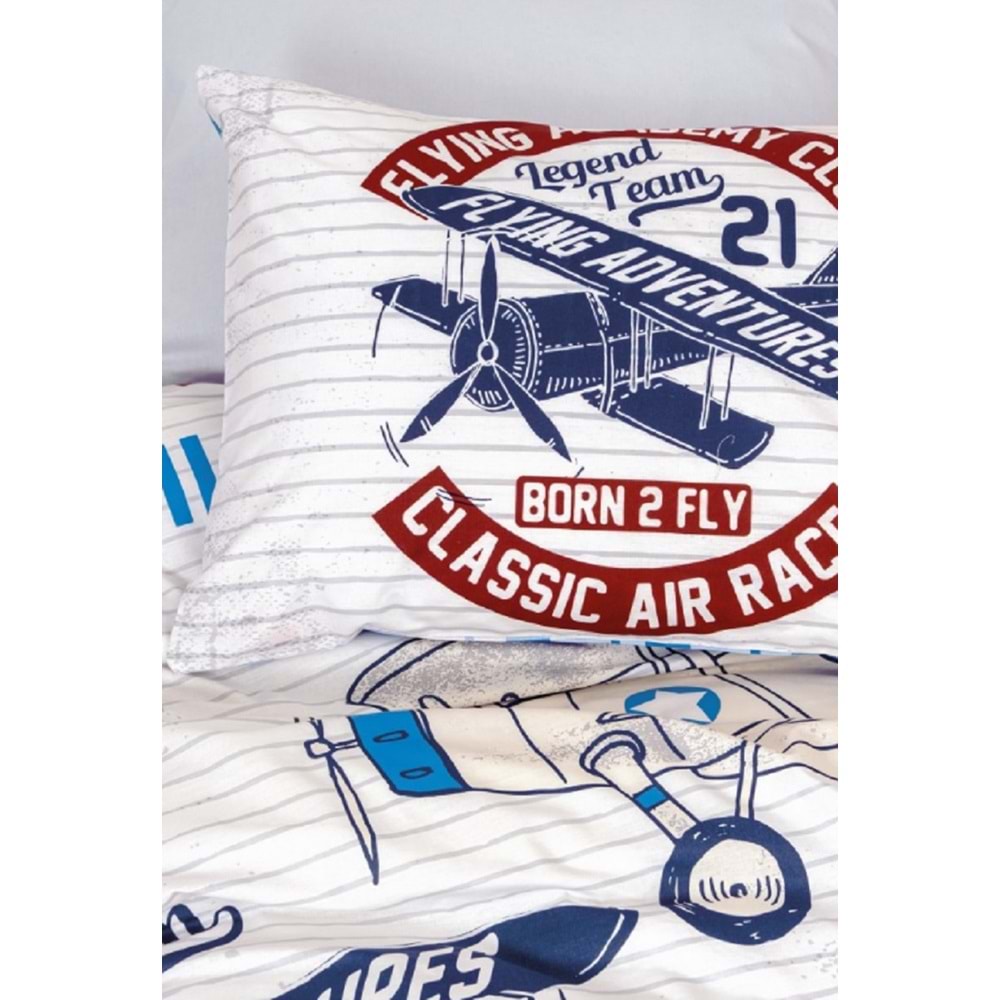 Cotton Box Junior Tek Kişilik Nevresim Takımı Flying Gri