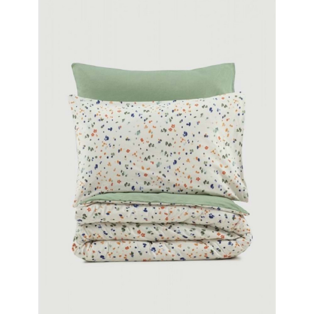 Cotton Box Petite Tek Kişilik Lastikli Çarşaflı Nevresim Takımı Lola Yeşil