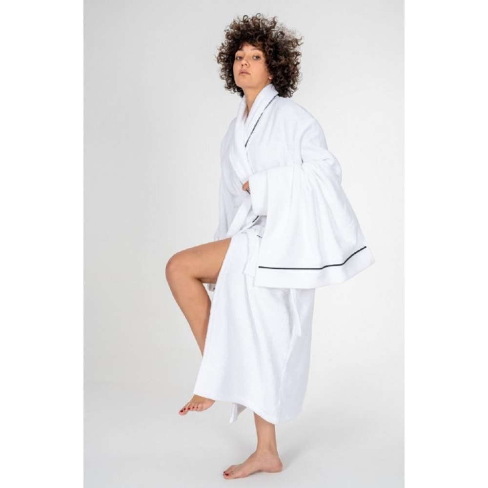 Cotton Box Classic Bornoz Seti mahur Beyaz Unisex L-XL
