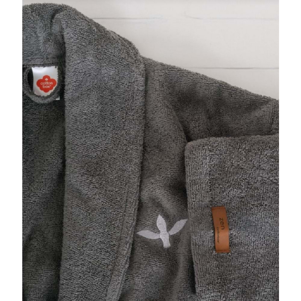 CottonBox Wellness Zen Antrasit Tek Kişilik Bornoz S-M