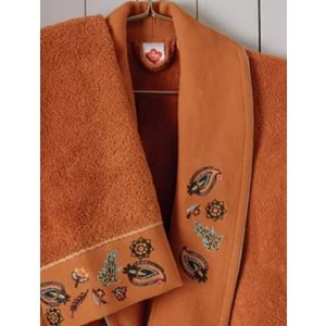 CottonBox Folk Art Aile Bornoz Seti Dalila Tarçın-Antrasit