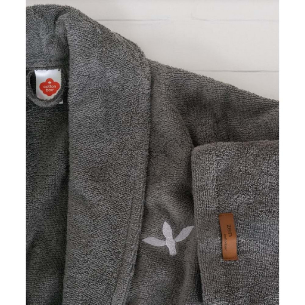 Cotton Box Tek Kişilik Bornoz Wellness Zen Antrasit L-XL