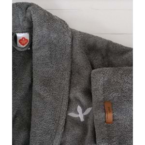 Cotton Box Tek Kişilik Bornoz Wellness Zen Antrasit L-XL