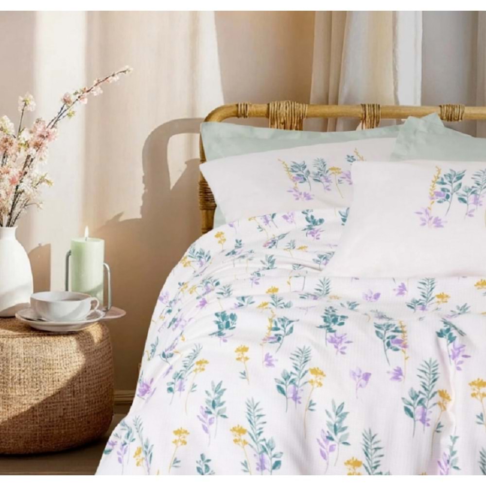 Cotton Box Estiva Çift Kişilik Pike Takımı Twig Mint