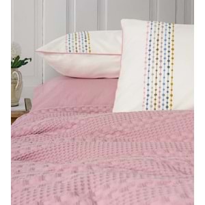 Cotton Box Aura Çift Kişilik Pike Takımı Pebble Pembe