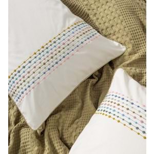 Cotton Box Aura Lastik Çarşaflı Çift Kişilik Pike Takımı Pebble Hardal