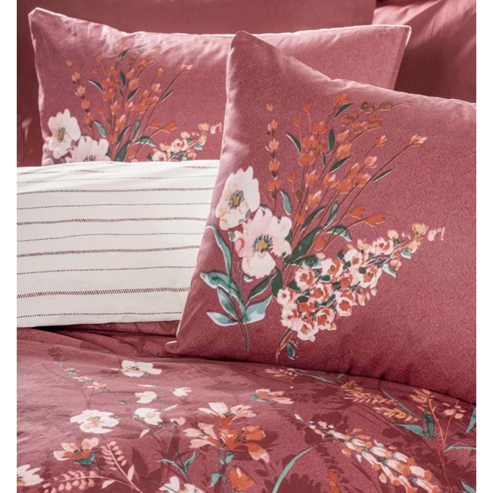 Cotton Box Feminen Çift Kişilik Nevresim Takımı Vina Bordo