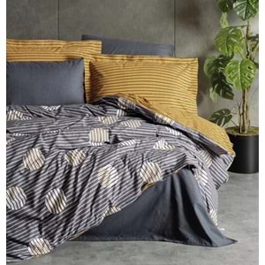 Cotton Box Modern Çift Kişilik Nevresim Takımı Strew Gri