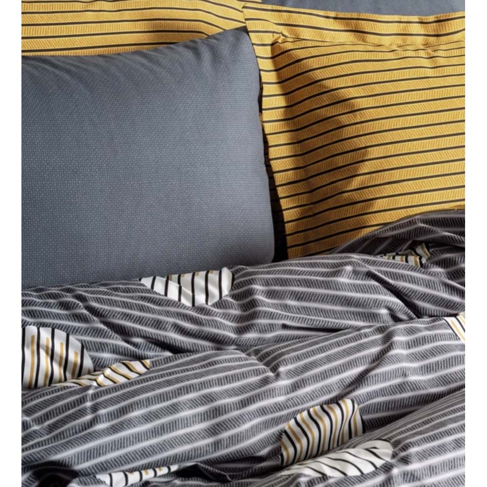 Cotton Box Modern Çift Kişilik Nevresim Takımı Strew Gri