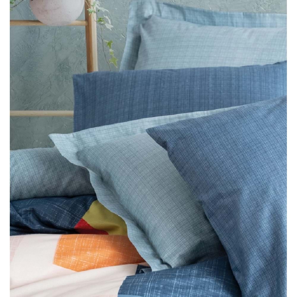 Cotton Box Modern Çift Kişilik Nevresim Takımı Cosy Mavi