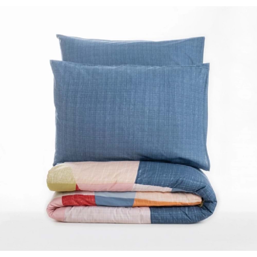 Cotton Box Modern Çift Kişilik Nevresim Takımı Cosy Mavi
