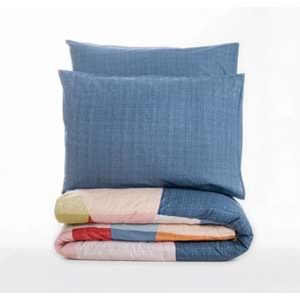 Cotton Box Modern Çift Kişilik Nevresim Takımı Cosy Mavi