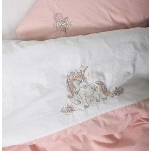 Cotton Box Cuddly Nakışlı Bebek Nevresim Takımı Bonic Beyaz
