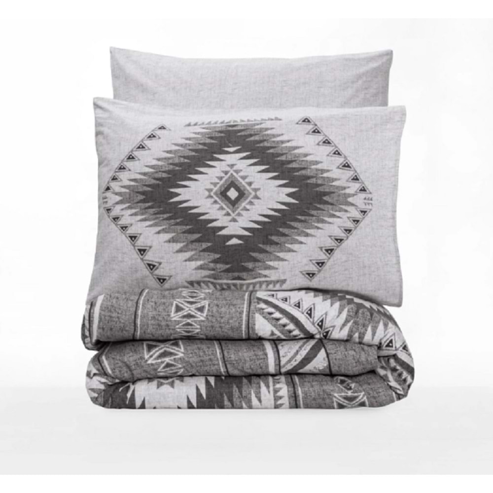 Cotton Box Ethnic Çift Kişilik Nevresim Takımı Delos Antrasit