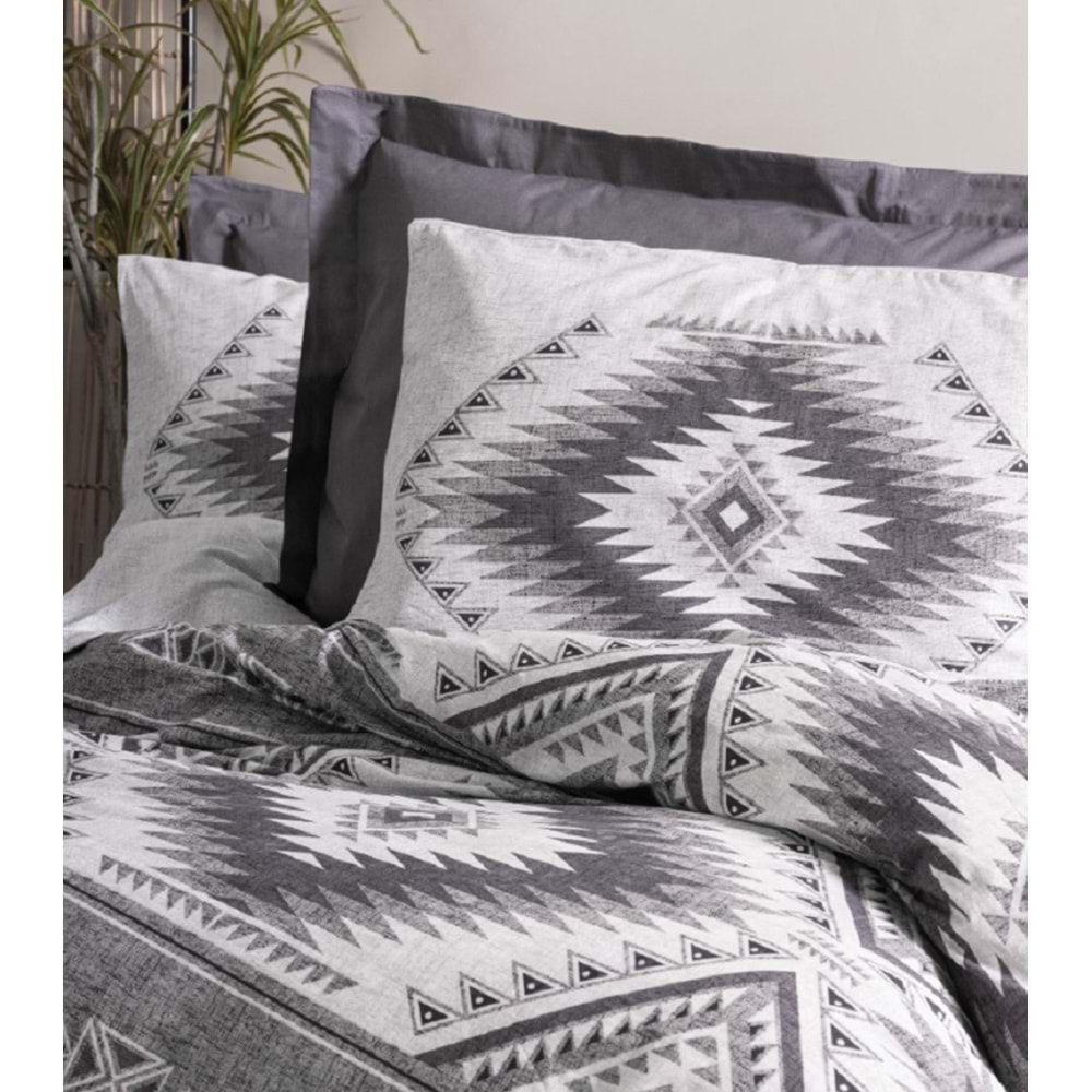 Cotton Box Ethnic Çift Kişilik Nevresim Takımı Delos Antrasit