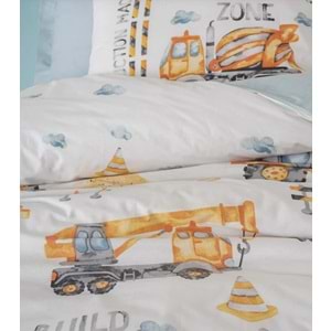 Cotton Box Junior Tek Kişilik Lastikli Çarşaflı Nevresim Takımı Buildo Mavi