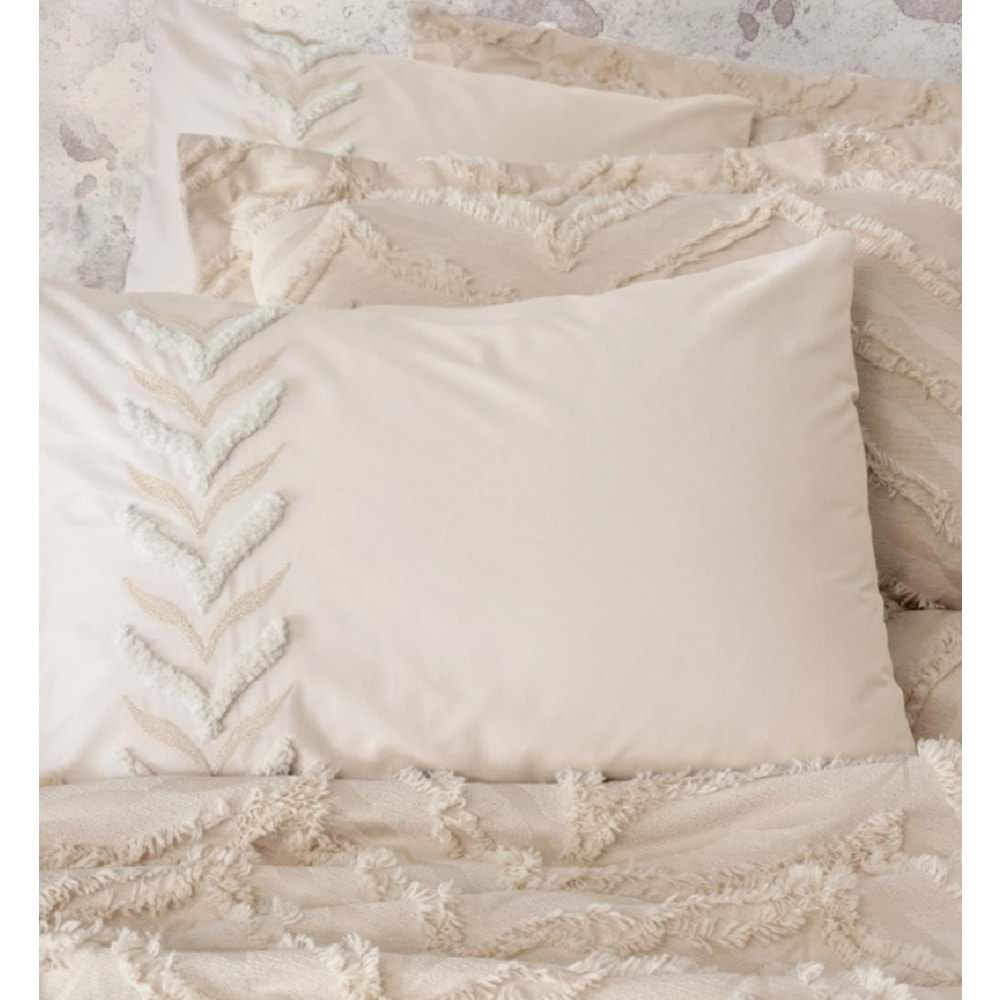Cotton Box Limi Çift Kişilik Yatak Örtülü Nevresim Takımı Crimp Bej