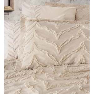 Cotton Box Limi Çift Kişilik Yatak Örtülü Nevresim Takımı Crimp Bej
