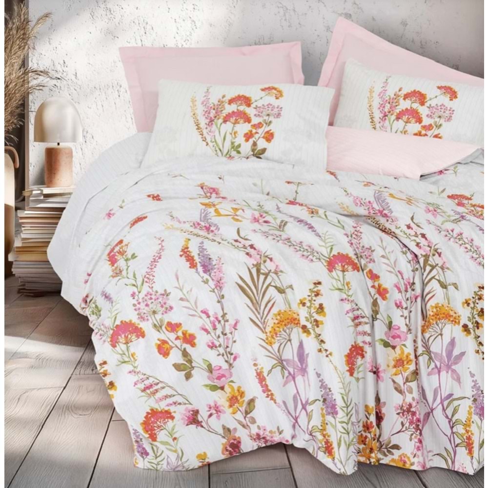 Cotton Box Çift Kişilik Nevresim Takımı Lilura Pembe