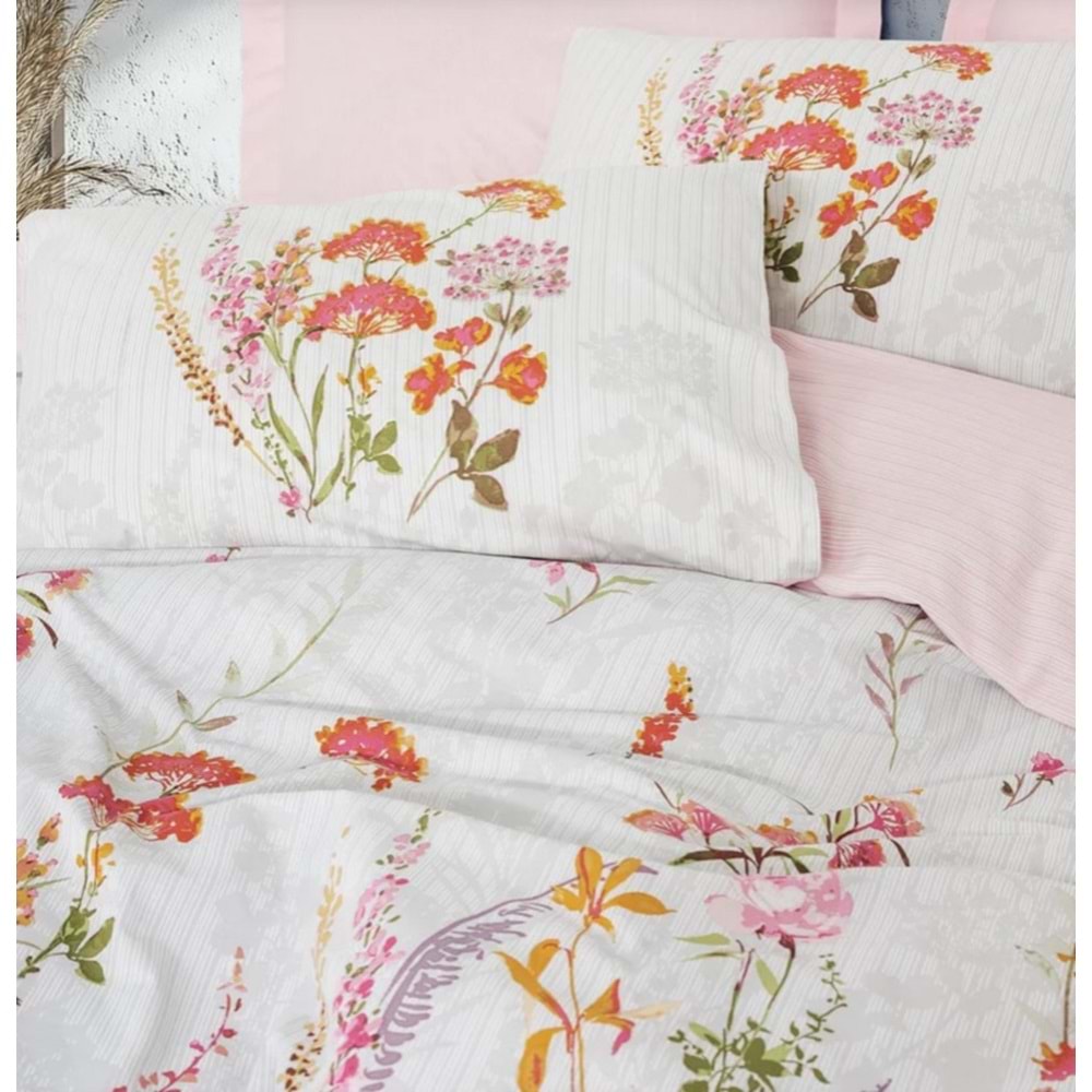 Cotton Box Çift Kişilik Nevresim Takımı Lilura Pembe